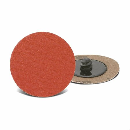 CGW ABRASIVES Laminated Coated Abrasive Quick-Change Disc, 2 in Dia, 36 Grit, Medium Grade, C3 Ceramic Abrasive, R 59911